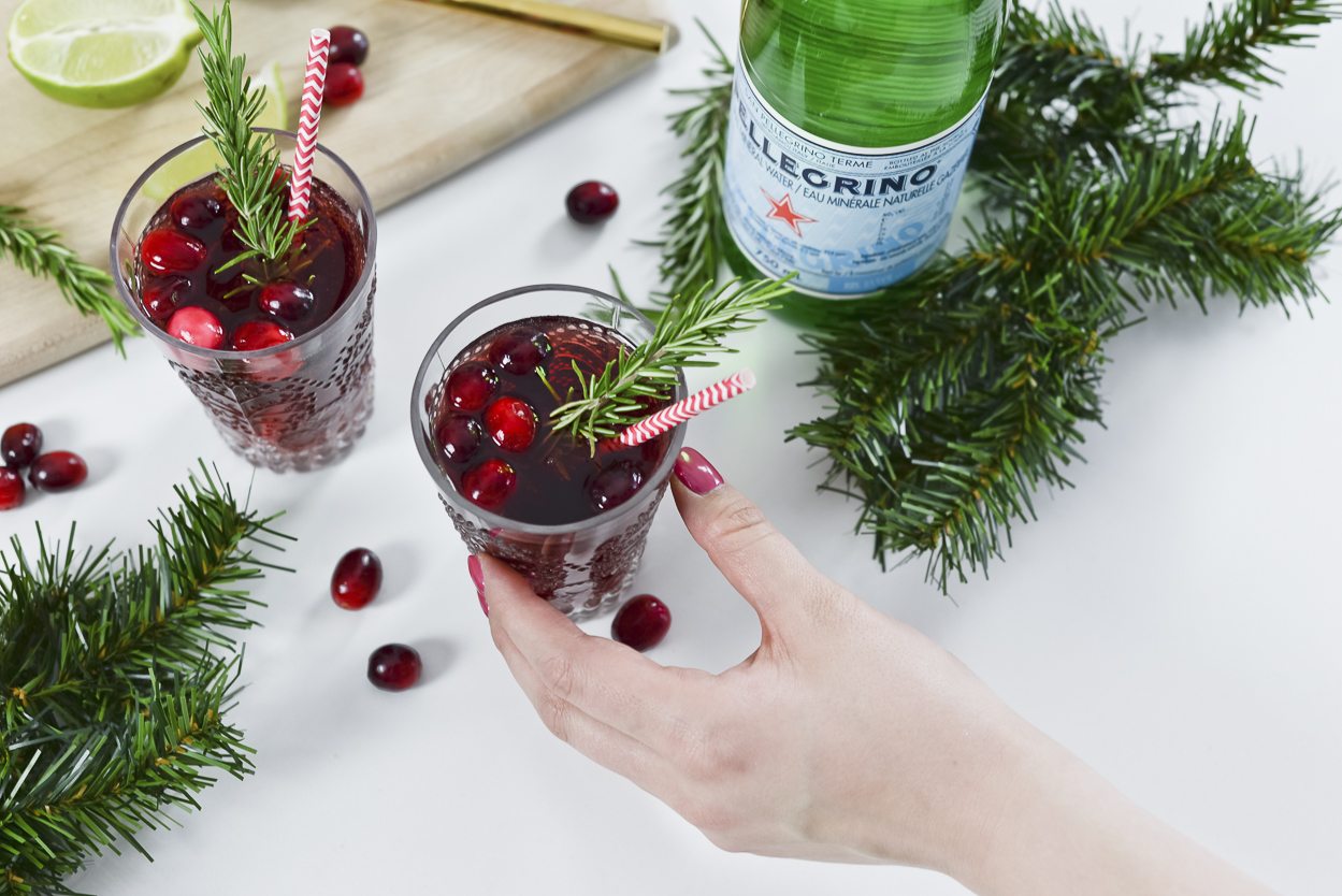 Rosemary Infused Cranberry Mocktail - Kristina Lynne